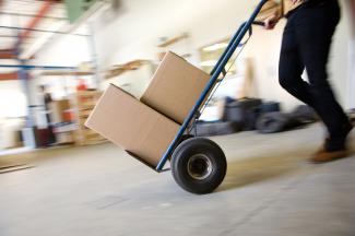 Boxes on dolley